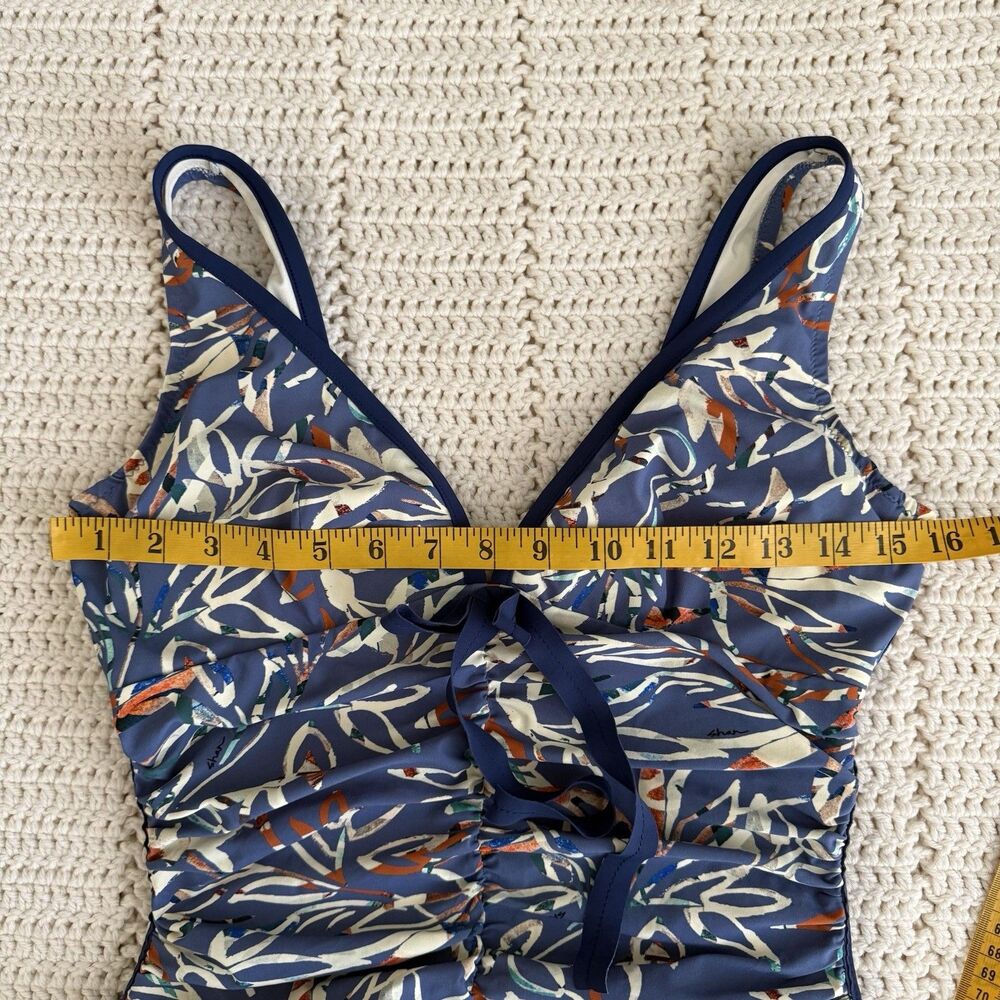 SHAN Women’s 10 Tokyo Print Blue One-Piece Swimsuit Pool Resort Vacation Ruched - Picture 7 of 13